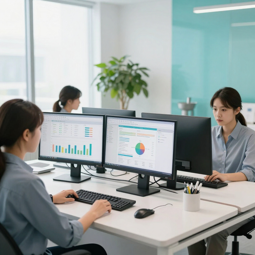 DentalSEO team workspace — modern office where dental SEO strategists plan local search campaigns for dental practices